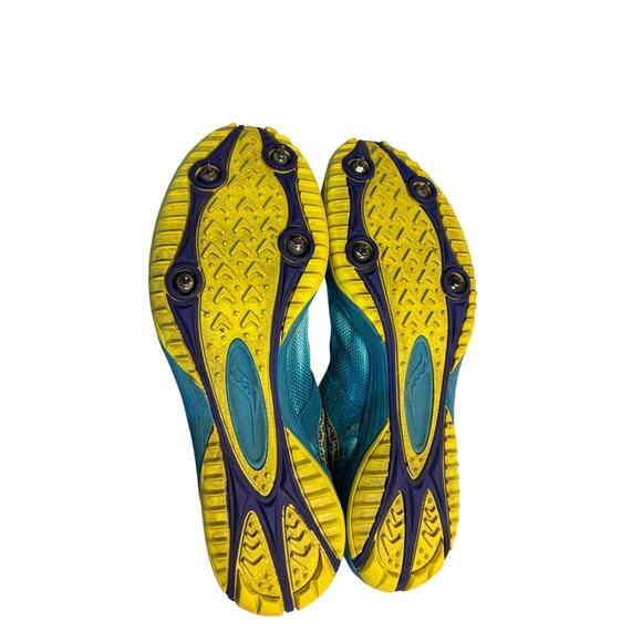 Saucony Women's Kilkenny Xc Spike Cross Country Track Cleats Blue Yellow 8 - Picture 6 of 7